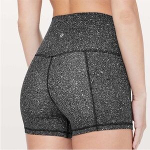 lululemon athletica Black Speckled High-Rise Athletic Shorts